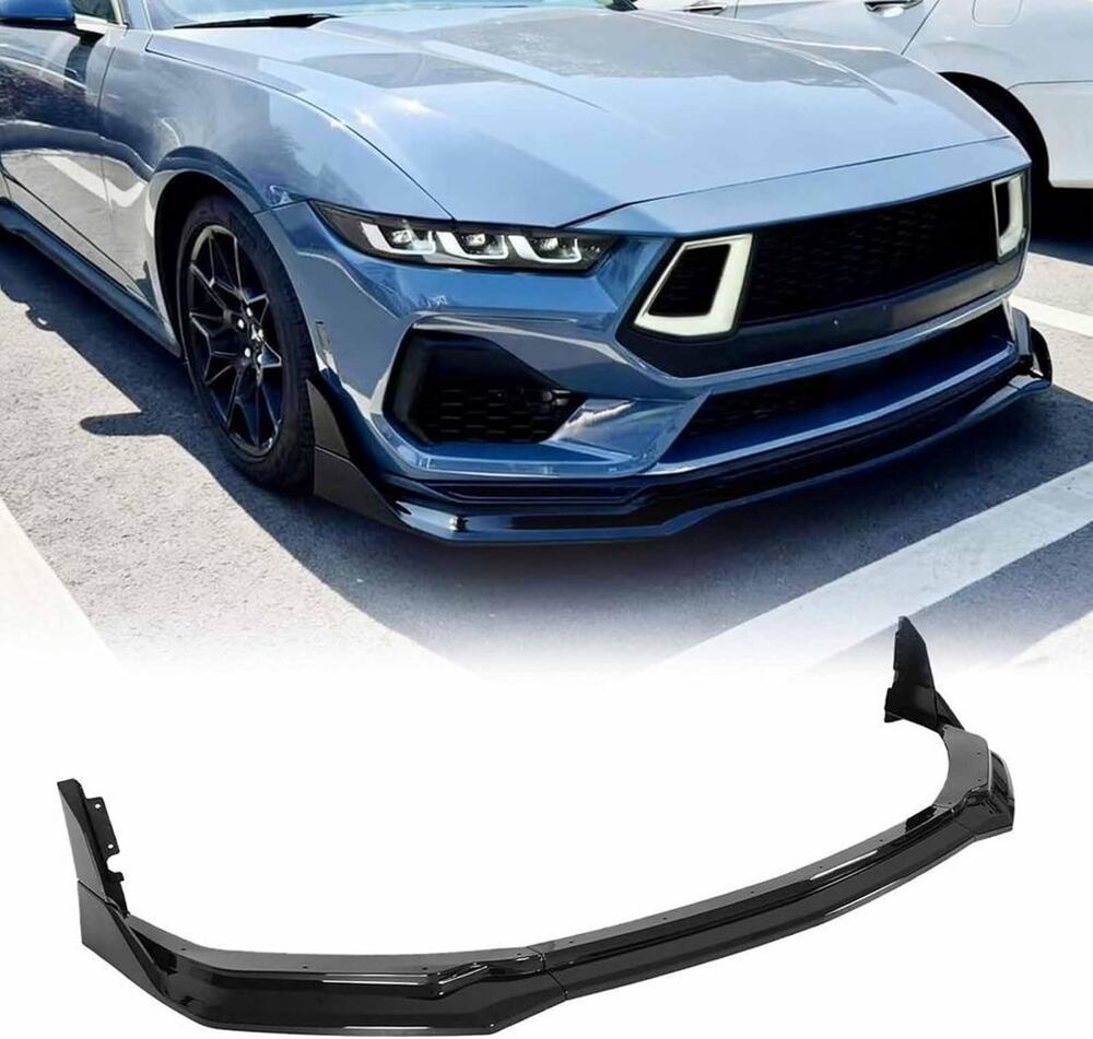 For 2024-2026 S650 Ford Mustang Ecoboost/GT G-Style Gloss Black Front Bumper Lip